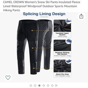 Camel Crown snowboarding/skiing/hiking pants